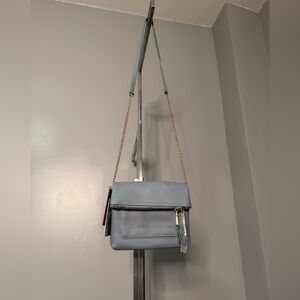 Elegant Blue Leather Shoulder Bag